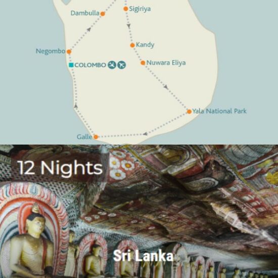 Map of Sri Lanka Tour – 13-Day Cultural & Wildlife Adventure