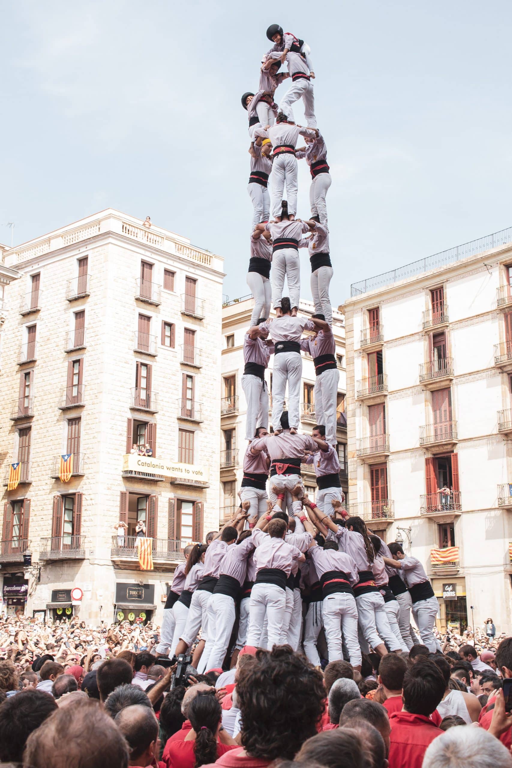 human tower event festivals Barcelona Catalonia