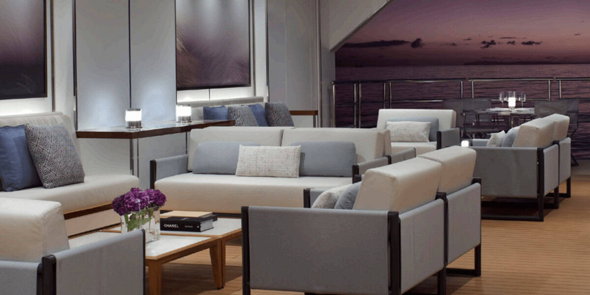 Suite terrace aboard Evrima