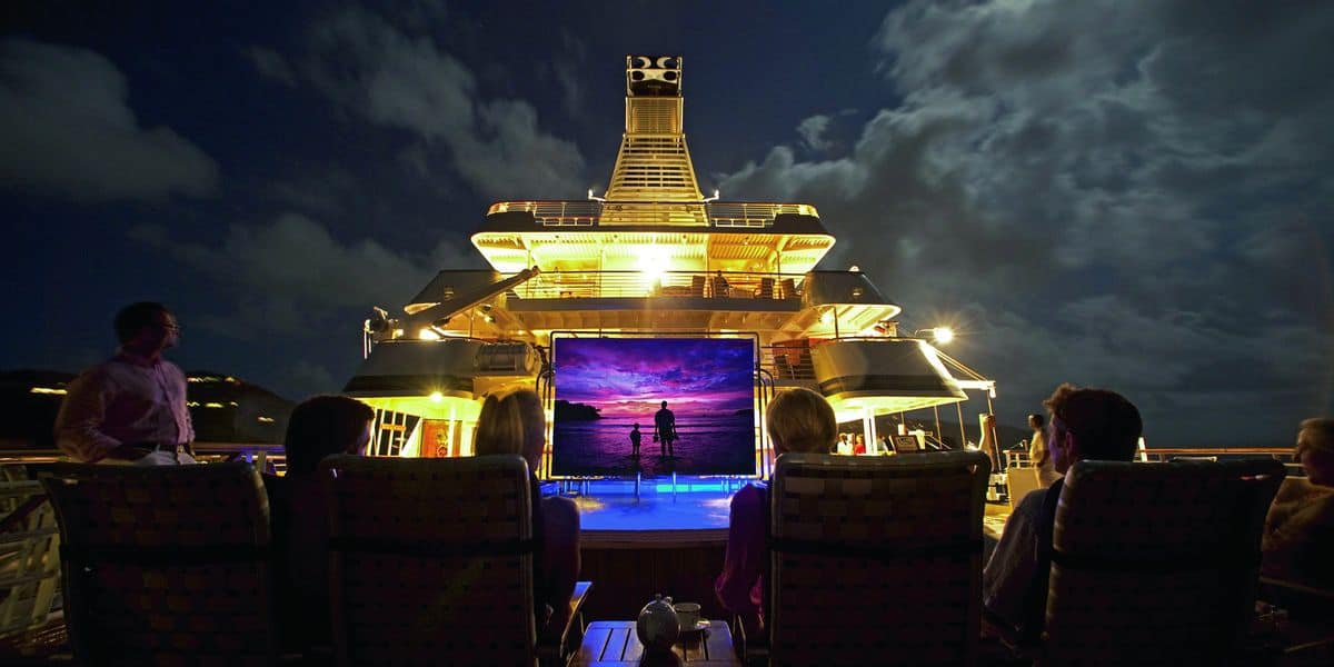 Movies under the stars on the top deck