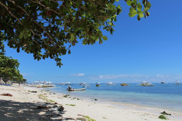 A beach with boats on Panglao, Bohol