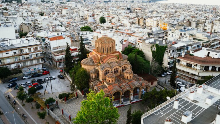 A Byzantine church in Thessaloniki from above