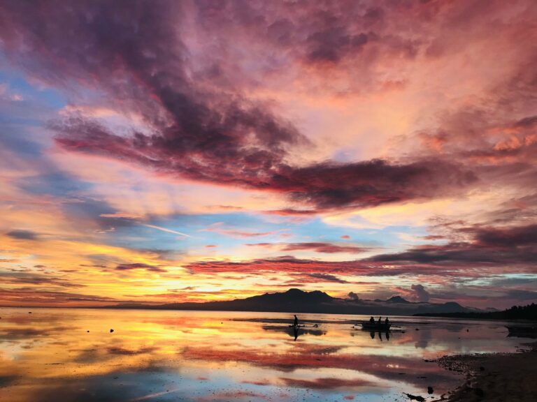 A dramatic beach sunset in the central Philippines