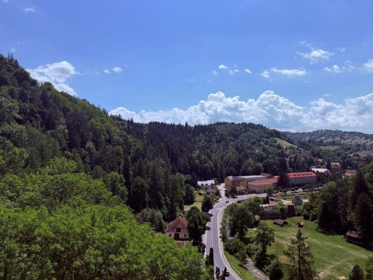 A small village among green Carpathian hills