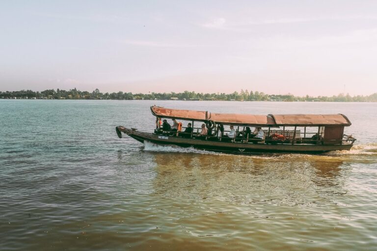 A traditional boat on the Mekong