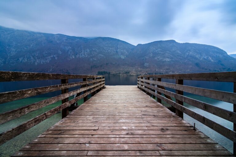 A wooden pier on Lake Bohinj