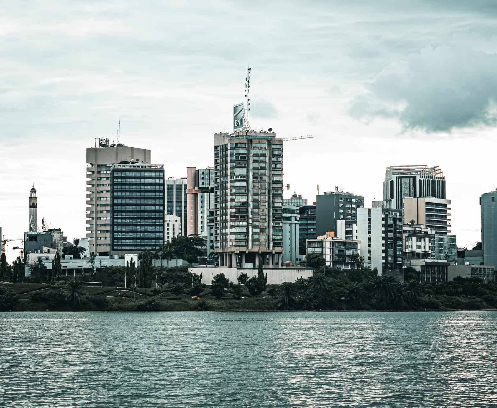 The waterfront skyline of Abidjan, Côte d'Ivoire