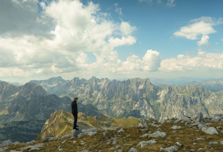 A walker above the Accursed Mountains