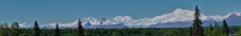 The Alaska Range above the forest
