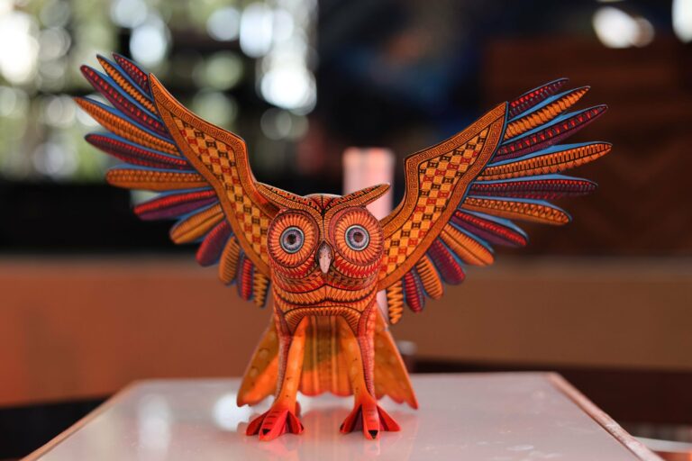 A colourful alebrije owl