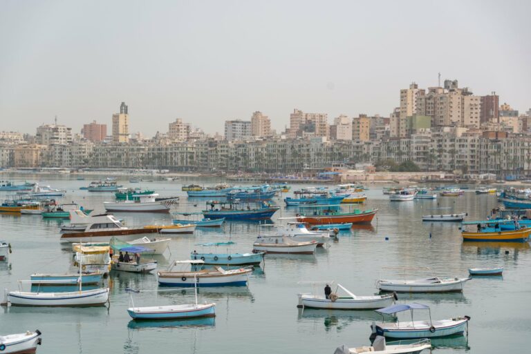 Boats in the harbour at Alexandria