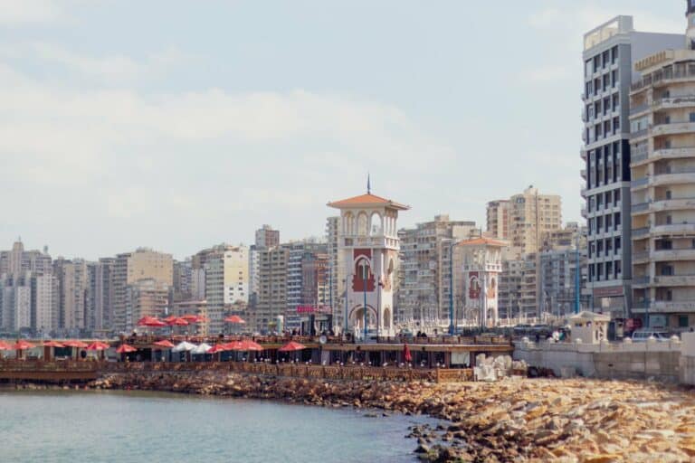 The seafront promenade of Alexandria, Egypt