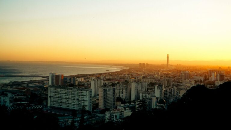 Algiers from above at sunrise