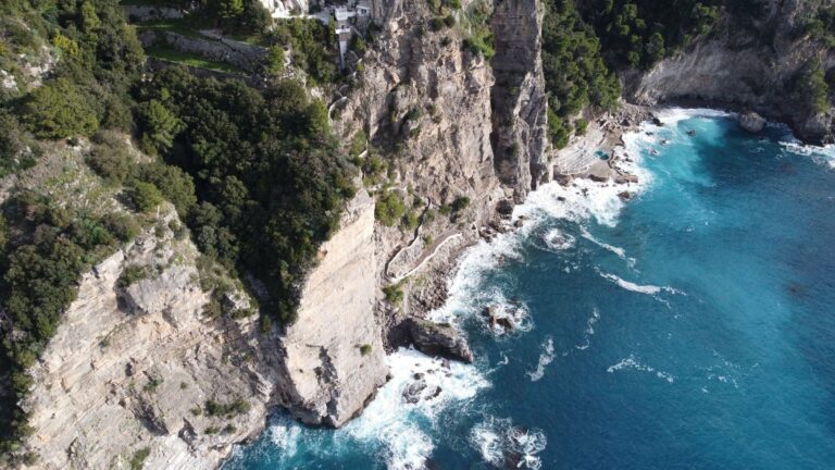 The rugged cliffs of the Amalfi Coast