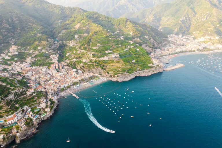 The Amalfi coastline from above
