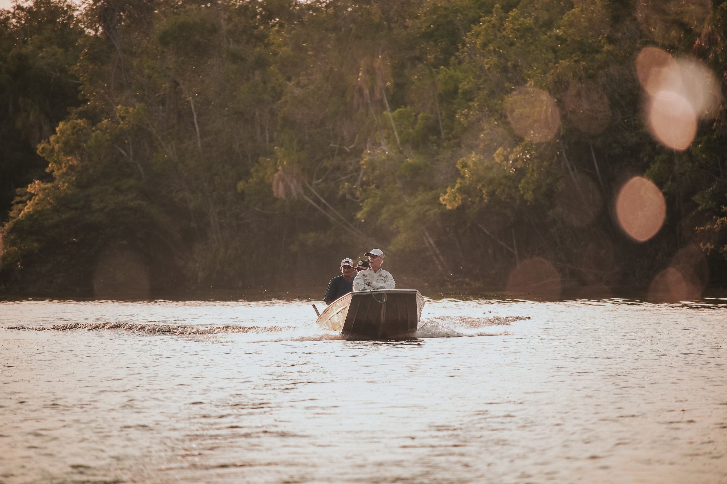 A boat on a rainforest river