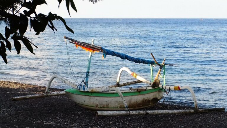 A fishing boat on the beach at Amed