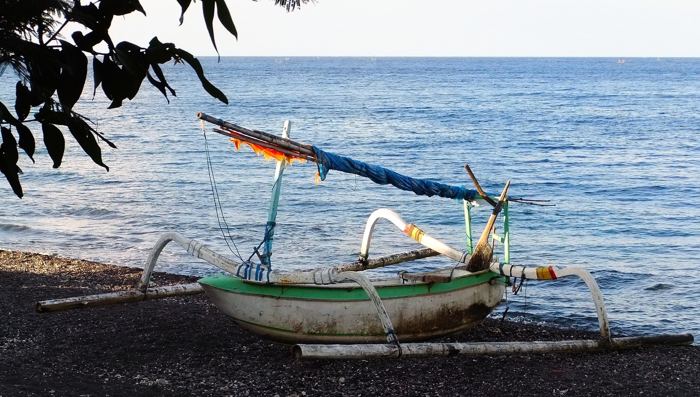 A fishing boat on the beach at Amed