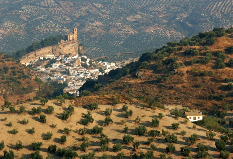 A hill village among olive groves in Andalucia