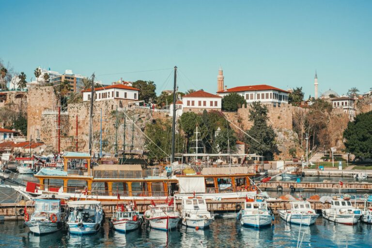 Boats in the old harbour of Antalya