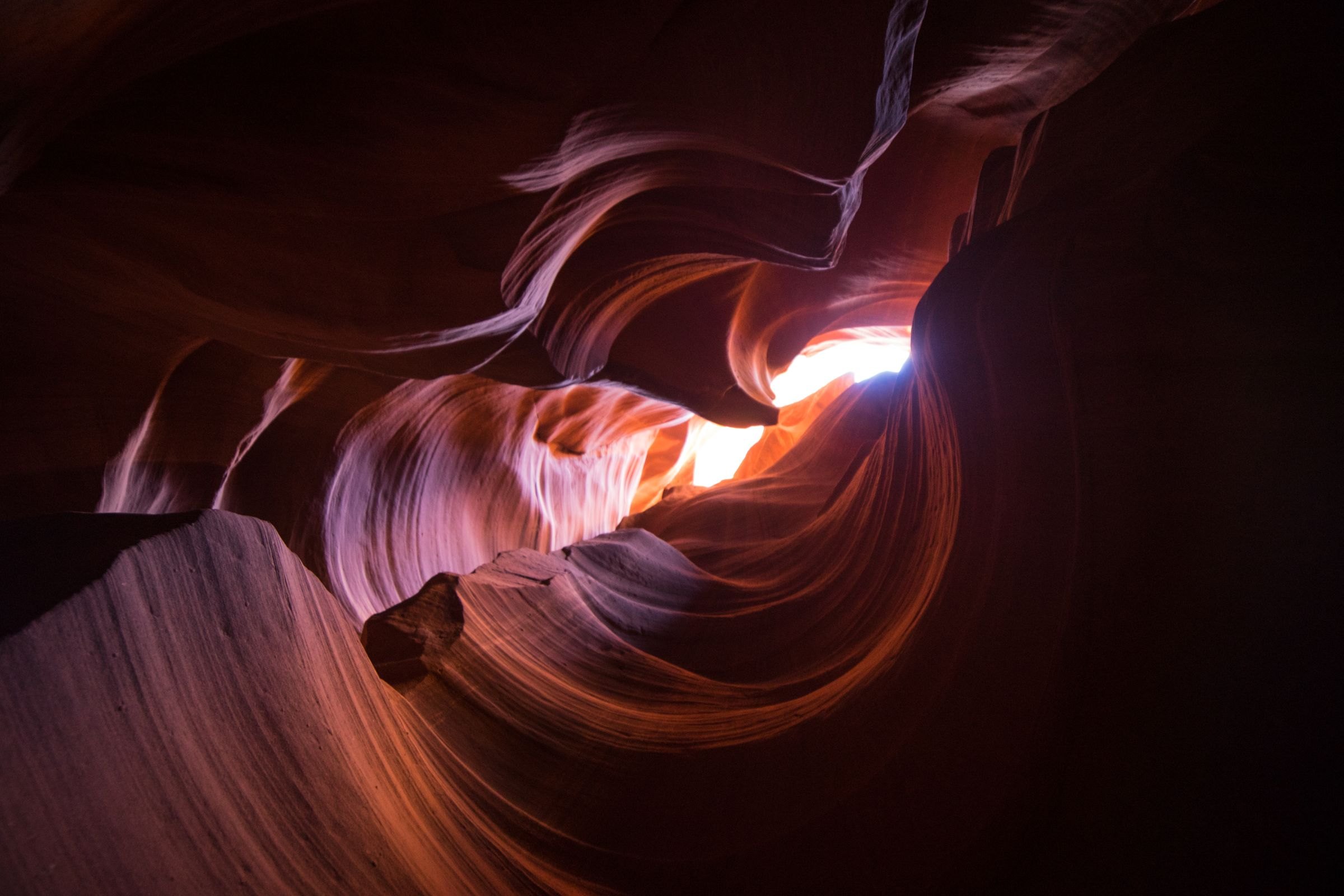 The swirling sandstone of Antelope Canyon