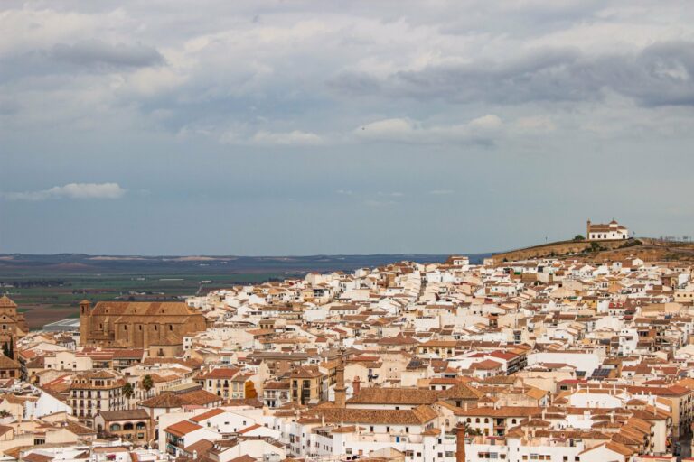 Antequera and its historic buildings from above