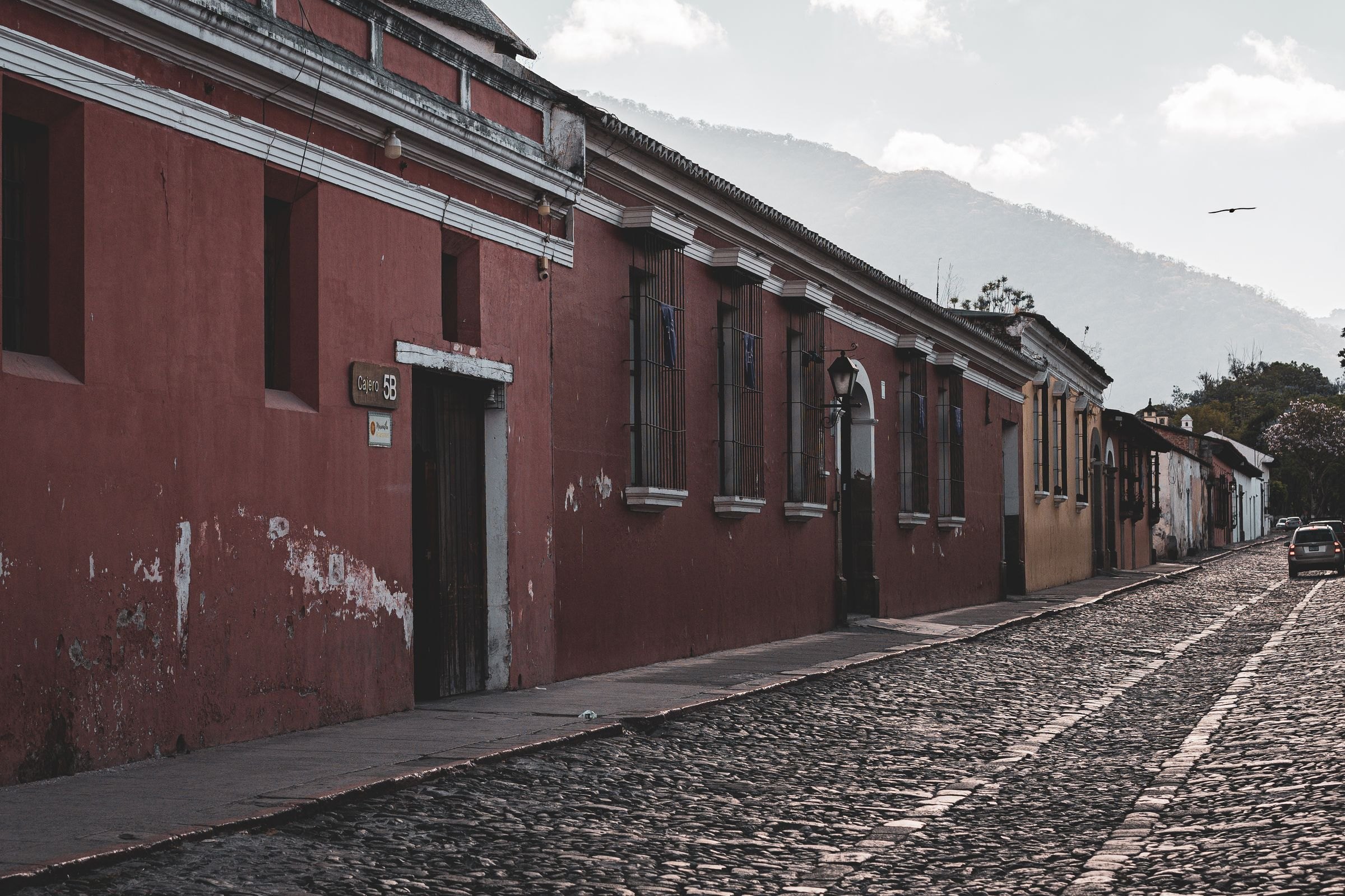 A cobbled street in Antigua Guatemala