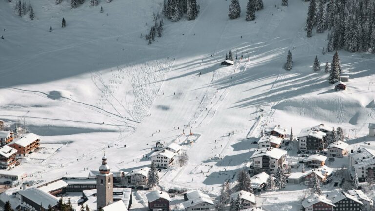 A snowy ski village in the Arlberg