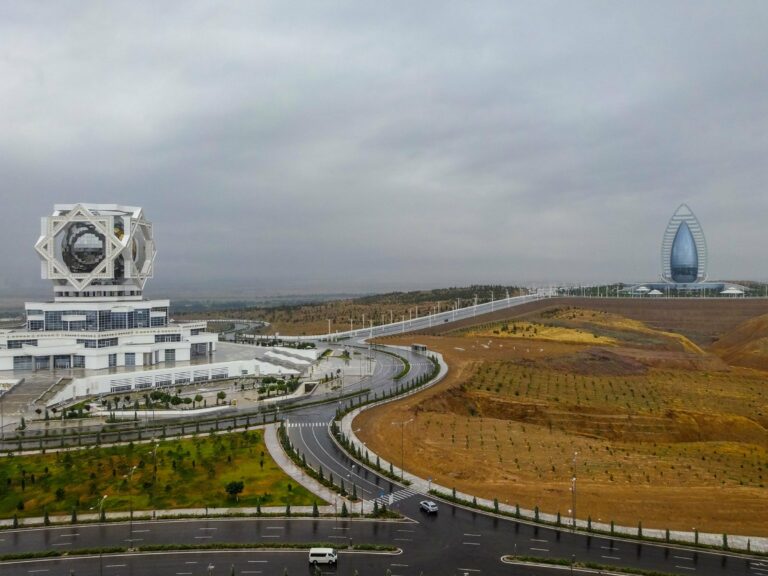 The Wedding Palace in Ashgabat from above, Turkmenistan
