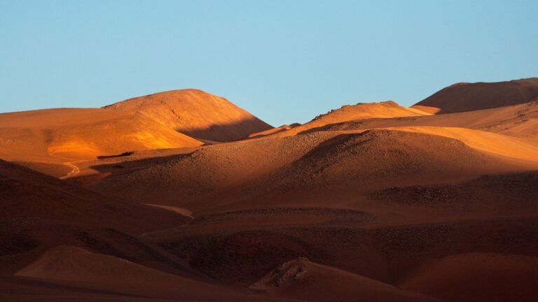 Dunes and mountains in the Atacama Desert