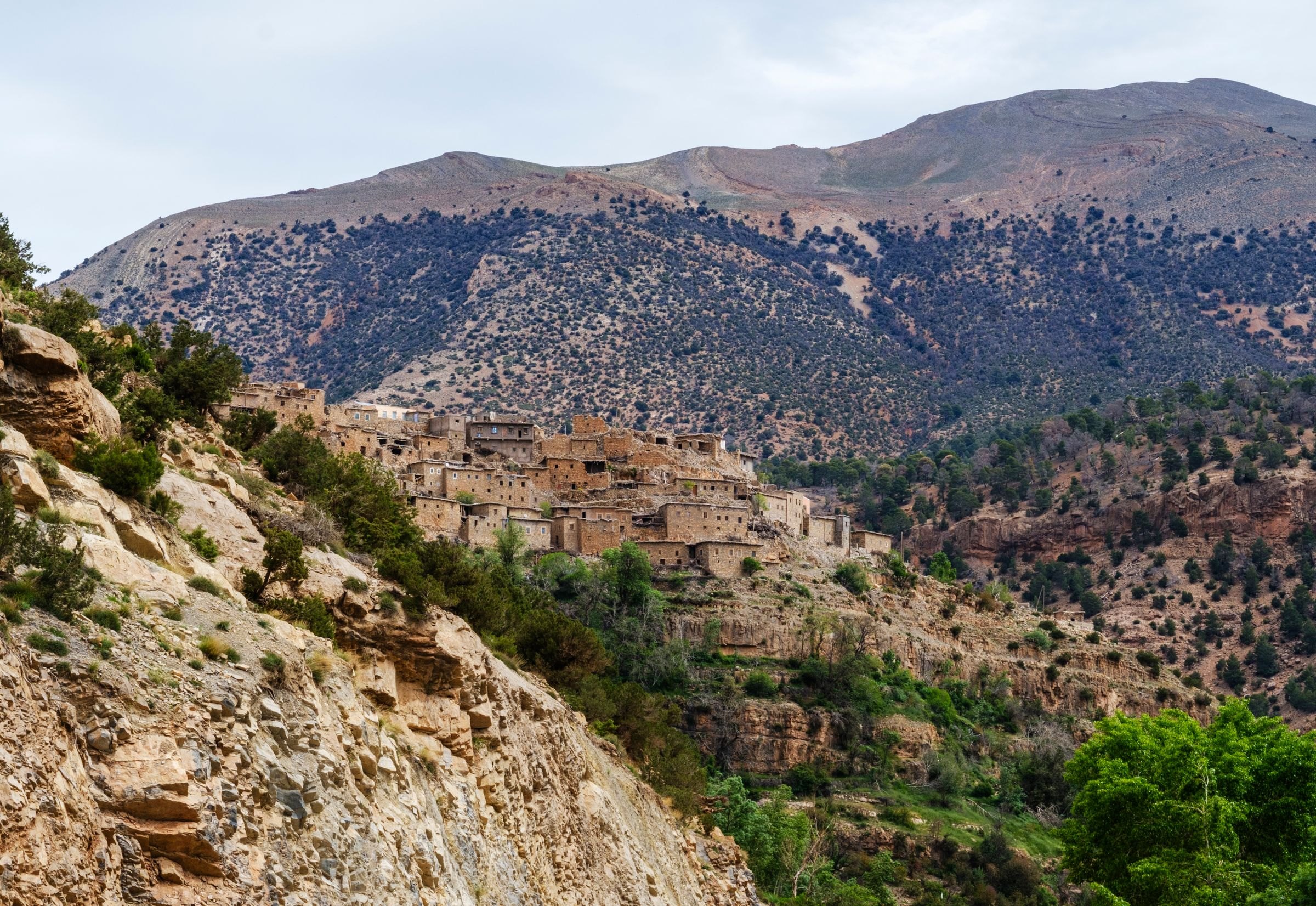 A hillside village in the Moroccan mountains