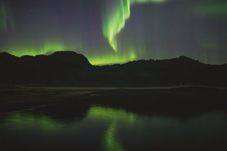 The Northern Lights over a lake