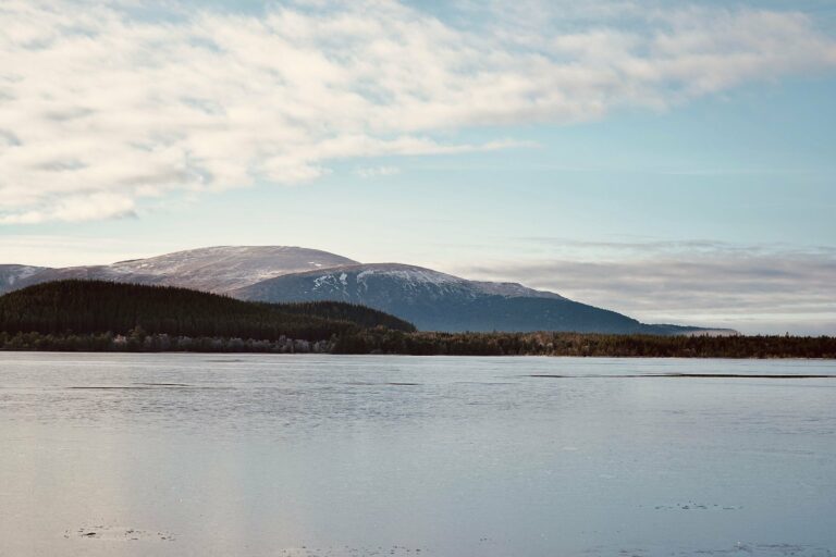 Mountains above a loch near Aviemore
