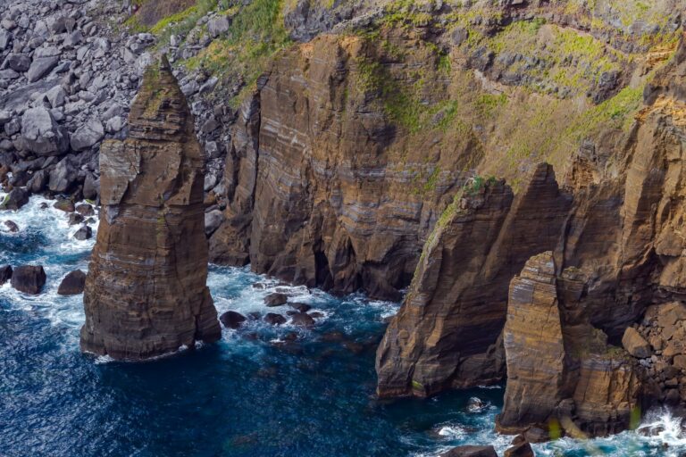 Rock stacks and cliffs on the Azores coast