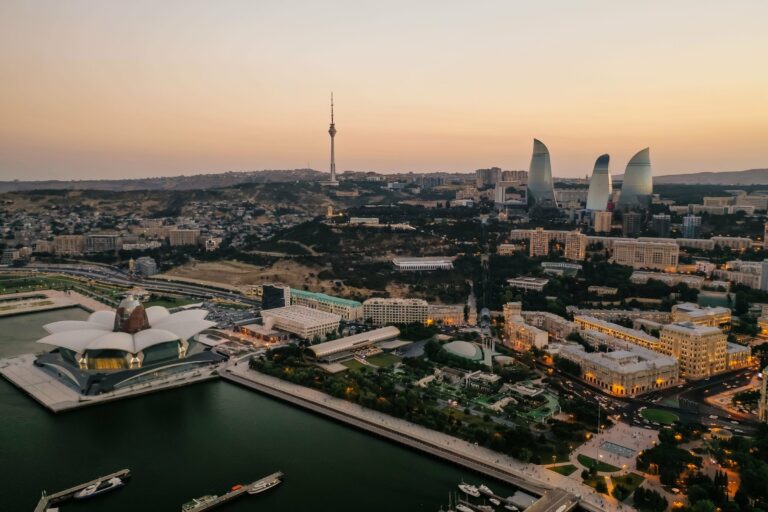 Baku and its Flame Towers by the Caspian