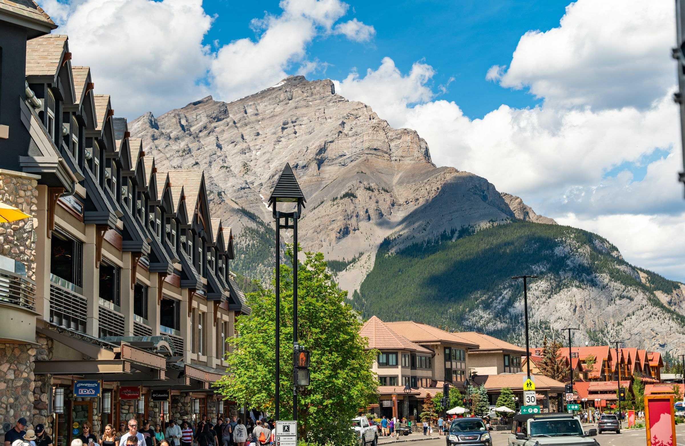 Banff Avenue below Cascade Mountain