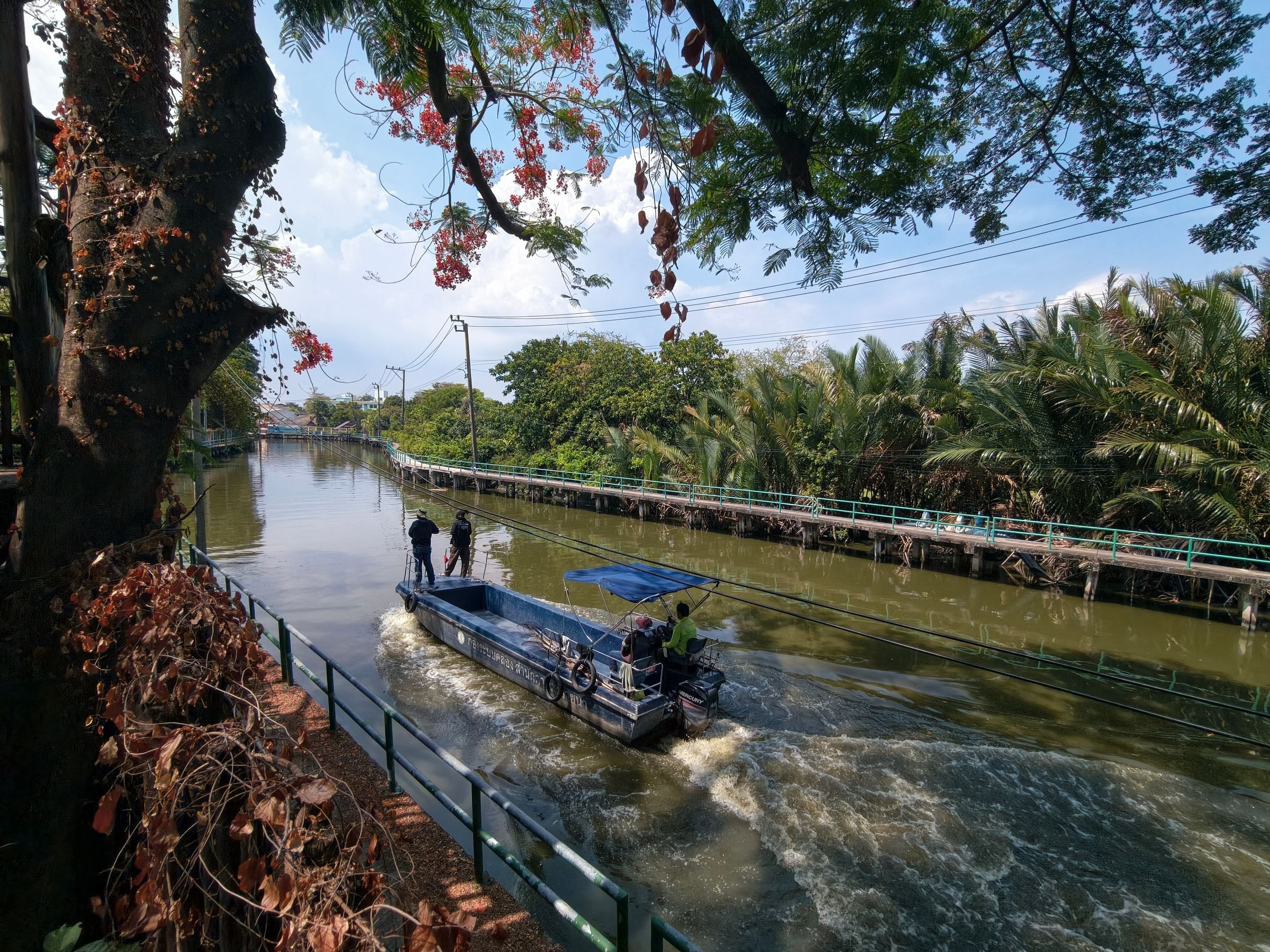 A boat on a canal in Bangkok