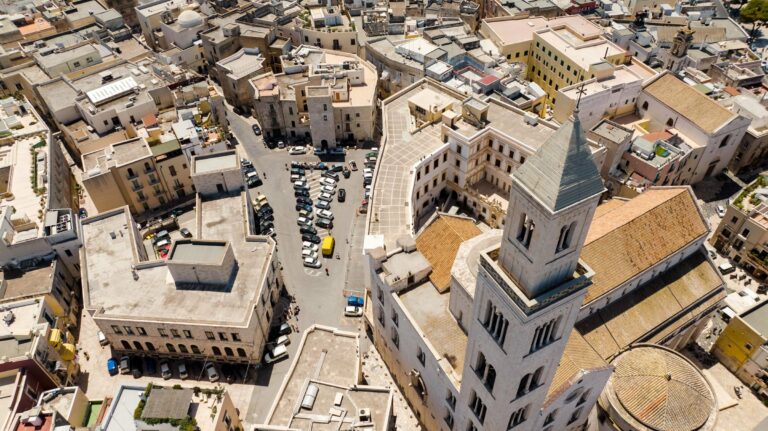 Bari's old town and cathedral from above