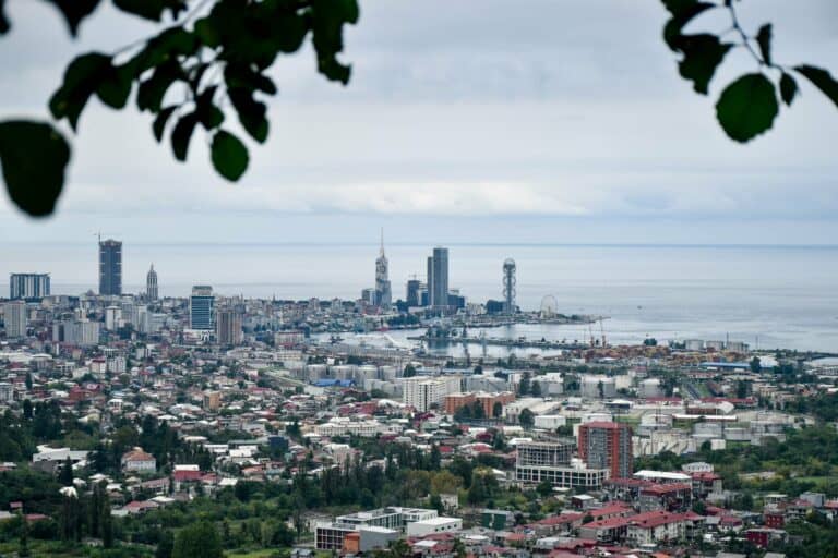 Aerial view of Batumi on the Black Sea coast, Georgia