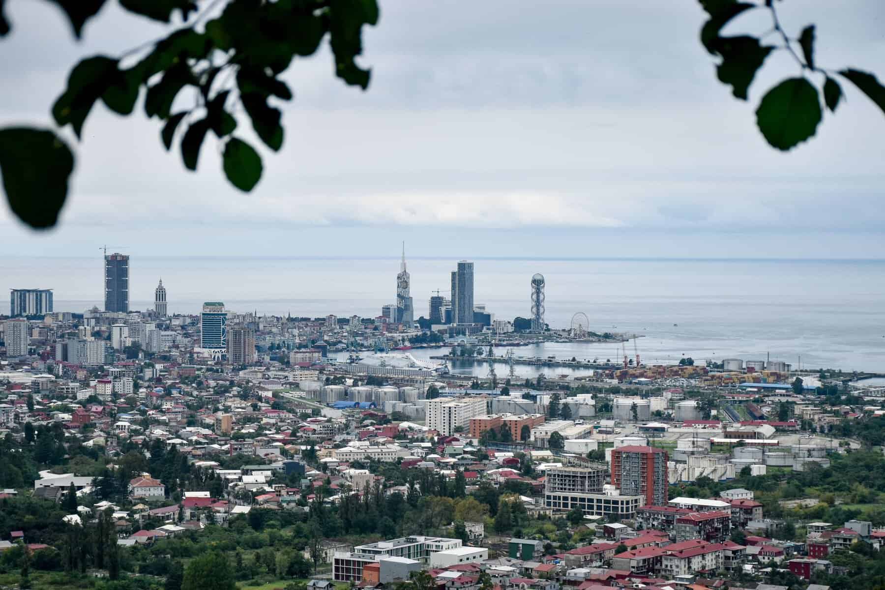 Aerial view of Batumi on the Black Sea coast, Georgia