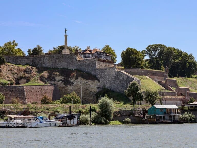 Belgrade Fortress and the Victor monument above the river
