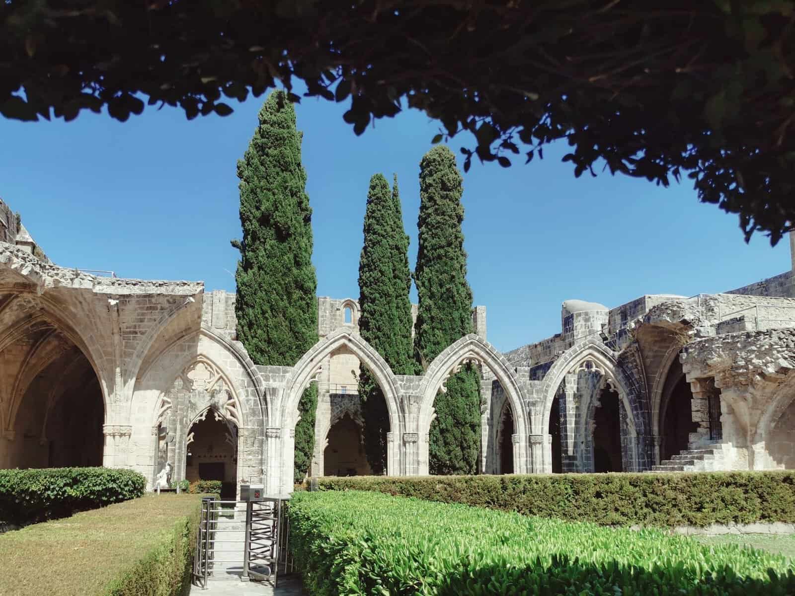 The cloister arches of Bellapais Abbey, North Cyprus