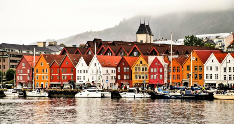 The colourful wharf of Bryggen in Bergen