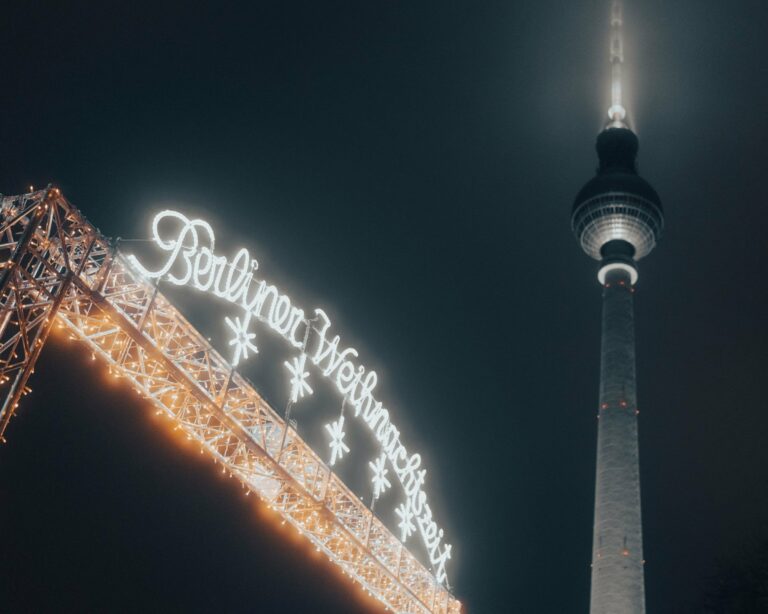 A Christmas market sign in Berlin