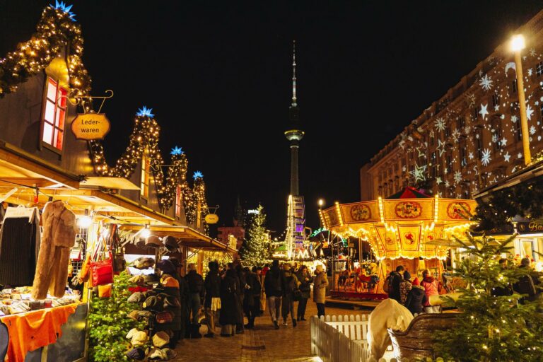 A Berlin Christmas market at night