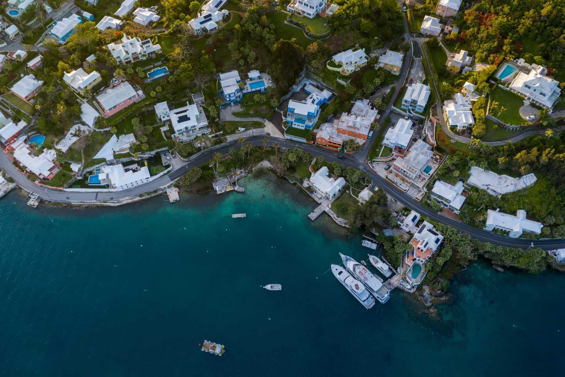 Colourful coastal homes in Bermuda