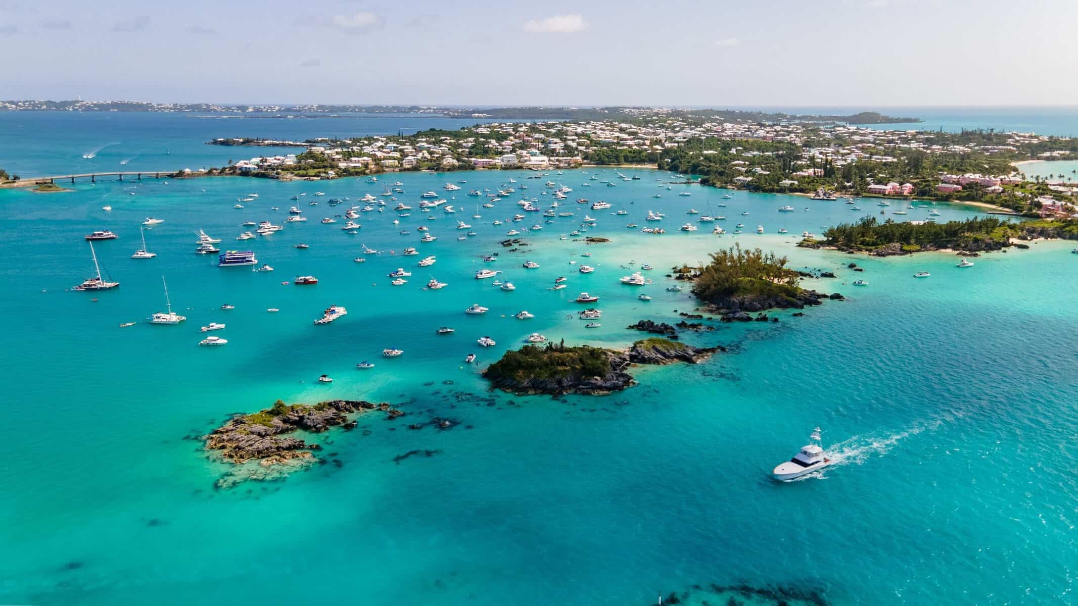 Boats in a harbour in Bermuda