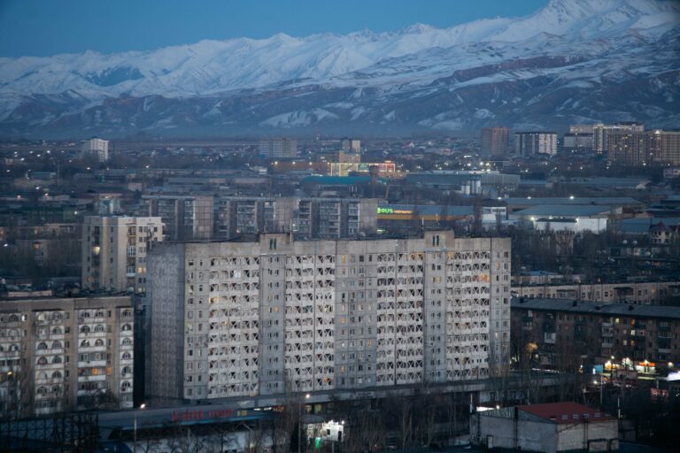 Bishkek below the mountains