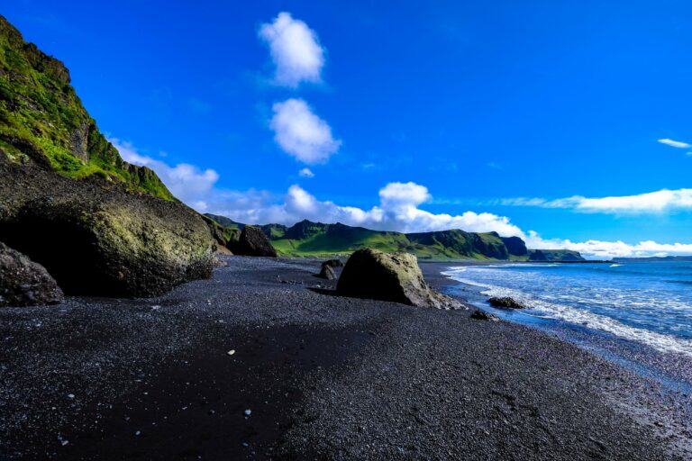 A black sand beach in Iceland