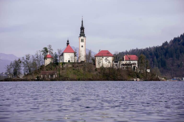 Bled Island and its church bell tower, Slovenia